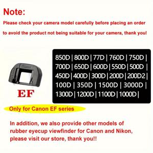 TEMU 2개 세트 캐논 DSLR 카메라 렌즈 캡 EF 마운트 - 블랙 고무 카메라 아이컵 커버, 캐논 850D/800D/77D/760D/750D/700D/650D/600D/550D/500D/450D/400D/300D/200D/100D/350D/1500D/3000D/1300D/1200D/1100D/1000D DSLR 카메라 호환