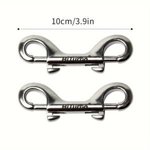TEMU 2pcs HiTurbo 스노클링 더블 볼트 스냅 후크, 316 스테인레스 스틸 퀵 리리즈 다이빙 클라스프, 내식성, 다이빙, 수영, 해변 활동용 휴대용