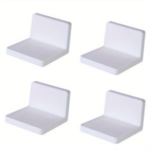 TEMU 4개 무드릴 벽걸이 플로팅 선반, 내구성 있는 매트 마감 욕실 주방 거실 침실용 플라스틱 수납 선반, 공간 절약 홈 정리 & 장식 용품, 현대적인 선반, 드릴 없는 설치, 소형 공간 저장 솔루션