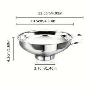 TEMU 1pc 스테인레스 스틸 와이드 머스 FUNNEL, 대형, 샐러드 드레싱, 오일, 우유, 소스, 잼용 다용도 - 주방 도구, 쉽게 붓고 청소