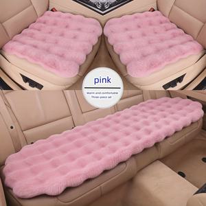 TEMU 3-피스 럭셔리 버블 플리스 카시트 커버 세트, 울트라소프트 두꺼운 마이크로파이버, 세척 가능, 비등받침 디자인, 겨울 자동차 액세서리, 추운 날씨에 따뜻함, 폴리에스터 니트 원단, 사각형 모양, 다양한 차량 모델에 적합