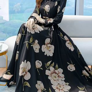 TEMU 행운을 불러오는 프린트 롱 드레스 여성용