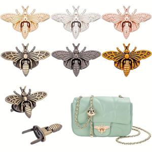 TEMU 6세트 6색상 3D 벌 모양 가방 턴 버클 합금 지갑 잠금 장치 클러치 클로저 DIY 가죽공예 어깨가방 핸드백 만들기용