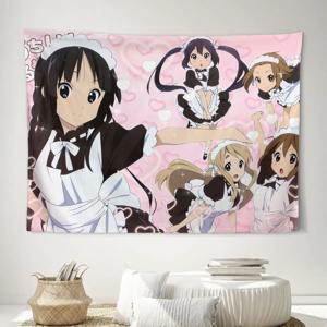 TEMU ZLIENSZUS K-On! 애니메이션 만화 태피스트리 - 일본 소녀 음악 밴드 벽걸이 장식, 파스텔 컬러, 부드러운 패브릭 포스터, 침실, 거실, 발코니용 - 애니메이션 팬 & K-On! 애호가를 위한 완벽한 선물, 100% 복숭아 라이트 베이지 패브릭, 가볍고 걸기 쉬움, 실내외 사용에 적합, 메이드 의상의 애니메이션 캐릭터 & K-On! 테마