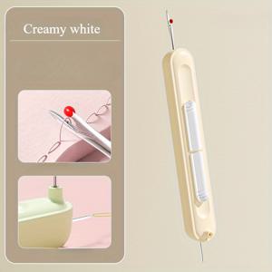 TEMU 노인용 인체공학적 손수제 도구 1개 - 다기능 원형 손잡이 스레더, 부드러운 패딩된 손잡이, 흰색/보라색/녹색 - 쉬운 스레드 재감 및 스레딩, 가정용 수제에 적합한 소형 디자인, 수제 액세서리, 사용하기 쉬운 디자인, 편안한 손잡이