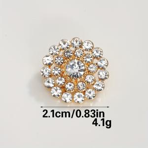 TEMU 6개 세트 선플라워 라인스톤 버튼 - AB & 진주 유리 , 금속 베이스 DIY 공예용, 재봉틀, 의류, 가방 및 신발 장식