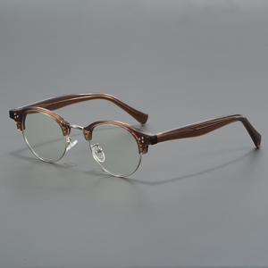 TEMU 남성용 빈티지 일본 스타일 반테이프 안경 - 거북이껍질 무늬, 고품질 PC 프레임과 스테인리스 스틸 힌지, 장식 렌즈 포함, 청소 천 제공, 캐주얼 의상에 적합한 스타일리시하고 내구성 있는 안경, 빈티지 스타일 안경 | 튼튼한 안경