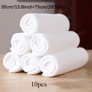 TEMU 10개 울트라 소프트 마이크로화이버 타월 - 13.8x29.5인치, 빠른 건조 및 높은 흡수력, 단색 화이트, 홈, 호텔 또는 스파 사용을 위한 모던 디자인, 호텔 필수품 | 모던 타월 디자인 | 퀵드라이 원단, 세면용 천