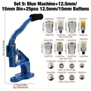 TEMU 1세트 핸드 프레스 기계 금속 다이 몰드 더블 캡 리벳 스냅 아이렛 패스너 버튼 설치 도구 가죽공예 수제