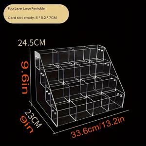 TEMU 1pc 아크릴 3/4-Tier 카드 홀더 디스플레이 스탠드 - 클래식 스타일, 전기 없음, 자체 조립, 27인치 높이, 3.2 Cu Ft 보관 공간, 수집 카드용 카드 디스플레이 케이스, 세련된 디자인, 내구성
