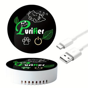 TEMU 고양이 사료 상자용 애완 동물 냄새 제거제, 이중 코어 정화, 배터리/USB, 접착제로 벽걸이 가능, 교체할 부품 없음, 모든 품종 크기, 애완 동물 냄새 제거 | 현대적인 고양이 사료 상자 | 조용한 작동