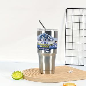 TEMU 1개 900ml/30oz 진공 단열 머그컵 뚜껑 및 빨대 포함, 이중벽 스테인리스 스틸 물병, 누수 방지 및 내구성, 음료를 몇 시간 동안 뜨겁거나 차갑게 유지, 여행, 피트니스, 야외 스포츠, 자동차 컵에 적합, 휴일 선물용, 줄무늬 디자인, 세척기 사용 가능