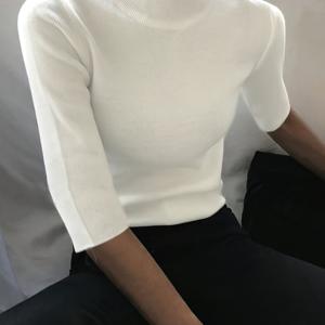 TEMU 여성용 우아한 터틀넥 스웨터 - 시크 풀오버 탑, 부드러운 일상 & 정장용 - 봄/여름 워드로브 필수품 (화이트, 블랙, 그레이, 네이비) - 쉬운 관리 여성 스웨터, 스프링 패션, 심플 디자인, 편안한 소재, 스타일리시 블라우스, 오피스 의상, 터틀넥 탑/하이넥 블라우스, 우아한 여성복, 반팔|여름블라우스|반팔블라우스