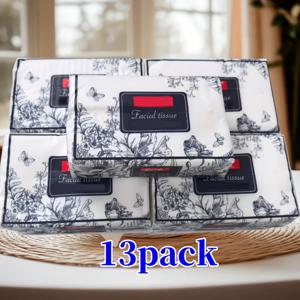 TEMU 13개의 초소프트 4겹 얼굴 티슈, 250장씩 - 염색되지 않은, 고품질의 일회용 휴지, 가정, 호텔, 여행, 자동차 | 휴대하기 쉽고, 여행 필수품 | 장식용 티슈 박스 | 내구성 있는 종이