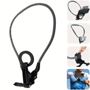 TEMU 업그레이드된 인체공학적 자석 목걸이 휴대폰 홀더, 가슴 스트랩 포함, 흔들림 방지 플로팅 멀티앵글 회전 스탠드, 요리 및 야외 스포츠 영상 촬영용, 유연한 1초 가로 세로 각도 전환; 블로깅 설정, 핸즈프리 녹화, 흔들림 방지 디자인, 내구성 있는 구조, 가벼운 디자인, 조절 가능한 휴대폰 마운트, 요리 인플루언서, 야외 애호가용