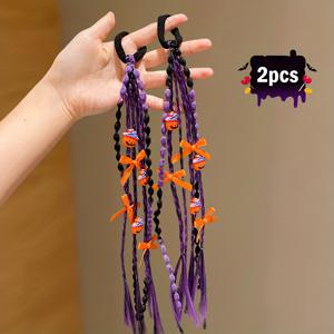 TEMU 할로윈 테마의 두 개의 머리핀 세트, 거미와 박쥐의 장난기 있는 디자인으로 일상 및 축제용 스타일리시한 룩에 완벽합니다