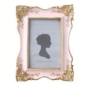 TEMU 클래식 유럽 스타일 골드 인레이 레진 사진 프레임, 빈티지 장식 테이블탑 디스플레이, 집 장식 및 사진 촬영 용품을 위한 우아한 사진 프레임