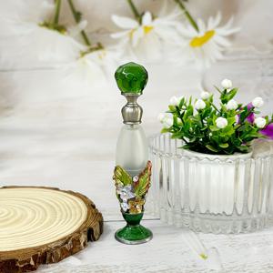 TEMU 1개 빈티지 아랍 향수병 - 우아한 장식 화병 (녹색 & 뚜껑 포함), 6ml 레트로 스타일, 여성/여아용 홈 & 여행용 정리함, 홈 데코레이션용, 클래식 디자인, 수제 화병, 장식 화병, 홈 데코레이터용