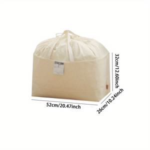 TEMU 1pc 일본 스타일 간단한 끈으로 봉인된 보관 가방, 휴대용 보관 바구니, 손잡이가 있는 두꺼운 캔버스 소재 보관 상자, 보관 핸드백, 가정용 옷장 의류 보관, 할로윈, 크리스마스, 추수감사절, 부활절 선물에 적합합니다.|에코백