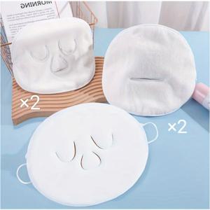 TEMU 귀걸이형 4개 재사용 가능한 뜨거운 & 차가운 얼굴 타월 - 부드럽고 피부 친화적, 습기 & 건조한 피부 관리를 위한 상쾌한 스파 타월 - 전기 필요 없음