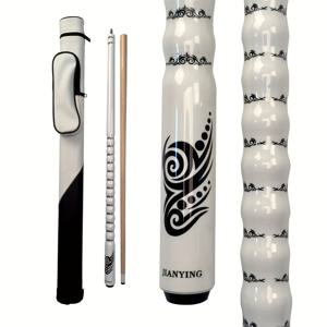 TEMU 58인치 당구대기, 케이스 포함, 인체공학적 디자인, 하드우드 메이플, 13mm 팁, 18-21oz 빌리어드 스틱, 당구 액세서리, 휴일 선물용품, 장식 패턴, 천연 목재 요소