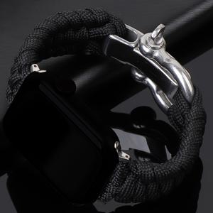 TEMU For Apple Watch Band Ultra 3 2 1 49mm용 스테인리스 스틸 버클 스트랩, for iwatch 스트랩 46mm 45mm 44mm 42mm용 남성 스트랩, for Apple Watch Series 11 10 9 8 SE 7 6 5 4에 적합한 수제 우산 로프 스포츠 조절 가능 스트랩, 워치 스트랩, 시계줄