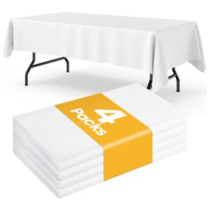 TEMU 심플 솔리드 컬러 PEVA 테이블보, 파티 테이블 커버, 54 x 108인치, 세탁 불필요한 내구성, 웨딩, 캠핑, 페스티벌 파티 장식, 할로윈 장식, 생일 파티 장식, 크리스마스 장식에 완벽