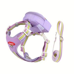 TEMU 강아지 나들이 3종 세트, 강아지 하네스 & 가방 & 리드, 통기성 가벼운 무제약 걸이 조끼 안전 버클 포함, 강아지와 새끼 고양이용