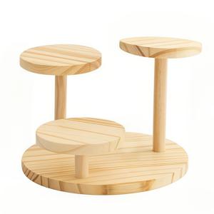 TEMU 3단 나무 디스플레이 랙 - 보석, 간식 및 다육 식물용 멀티 티어 정리대 - 주얼리 제작, 비즈 공예 재료를 위한 러스틱 홈 데코 솔루션, 우아한 전시대와 핸드메이드 스탠드, 주얼리 디스플레이 랙