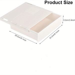 TEMU 1개 책상 아래 서랍 정리함, 사무실/교실/가정용 흰색 자체 접착 수납 상자, 펜, 립스틱, 액세서리용 다중 구획 공간 절약 디자인, 책상 서랍 정리함