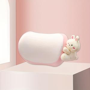 TEMU 귀여운 곰/토끼 플러시 목베개 - 조절 가능한 헤드레스트, 부드러운 메모리폼 같은 편안함, 통기성 커버 & 동물 인형 같은 디자인, 성인용, 77가지 모델 호환 (2019-2024 차량) - 자동차 액세서리