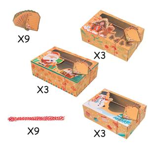 TEMU 27개 크리스마스 선물 상자 (투명 창 포함) - 축제 분위기 크래프트 종이 포장 용기, 사랑하는 사람/이웃/친구에게 선물하기에 완벽, 눈송이 나무 & 아늑한 코티지 휴일 디자인 | 튼튼한 카드보드 구조