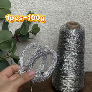 TEMU 실버 코어 원사, 패션 이리데센트 스레드, DIY 핸드메이드 크로셰백과 크리스마스 장식용 반짝이는 은빛 니팅라인, 플러피한 뜨개질 원사, 두꺼운 아크릴 멀티컬러 원사, 의류 제작을 위한 부드러운 소재, 아크릴 대량 구매, 공예를 위한 고품질 사포, 손바느질 프로젝트와 디자인 전문가들에게 적합