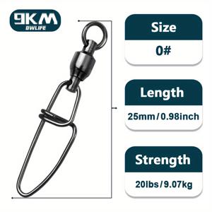 TEMU /100개 헤비듀티 스테인리스 스틸 볼 베어링 낚시 스위블 크로스 락 스냅 포함 - 바닷물 및 민물 스피너베이트, 루어 커넥터, 1개/팩 (대량 패키지) 대형 물고기, 파이크, 송어, 연어용 - 노-스피닝 라인