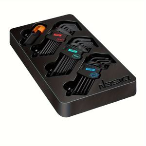 TEMU 36개 PMMJ 앨런 렌치 세트, SAE 및 미터법 육각 키, 토르크 스타 및 긴 팔 볼 헤드 T-핸들, 열처리된 크롬 바나듐 강, 기계 작동