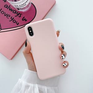TEMU 심플 프로스트 라지 홀 단색 솔리드 컬러 애플 전용 풀커버 낙하 방지 보호 케이스 크리에이티브 니치 애플 아이폰 15 14 11 XR X 8 7 플러스 프로 맥스