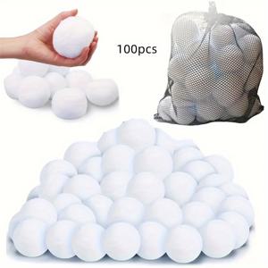 TEMU 100개 팩 크리스마스 인조 눈덩이, 현대 스타일, 크리스마스, 할로윈, 추수감사절 실내 휴일 장식, 전원 불필요, 집과 주방 장식을 위한 축제 눈 풍경 공