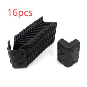 TEMU 16개 블랙 플라스틱 오른각 코너 프로텍터 캐비닛, 기타 앰프, 스테이지 스피커용 - 코너와 모서리를 보호하기 위한 내구성 있는 충격 흡수 물질, 기타 앰프 액세서리 | 현대적인 미적 감각 | 내구성 있는 플라스틱