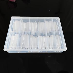 TEMU 아몬드 롱 네일 팁, 투명 매트 마감, C-커브 울트라 롱, 솔기 없는 연장, 필링 불필요, 네일 살롱 품질, 새해 선물에 이상적