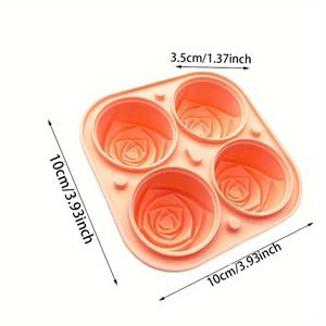 TEMU 1pc/3pcs 로즈형 아이스 큐 트레이 - 테르모플라스틱 고무, 초콜릿, 젤리 및 음료에 완벽 - RV, 파티, 주방 및 냉장고 사용에 이상적, 음료 트레이|장식 아이스 트레이|내구성 있는 아이스 트레이|얼음트레이