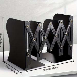 TEMU 이 조절 가능한 금속 책장 파티션 포함 - 견고한 철제 책장, 사무실, 가정 및 학교에 적합하며, 책 정리를 위한 확장형 책상 스탠드가 있습니다|책꽂이|책장