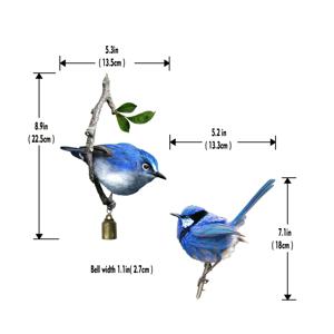 TEMU 2pcs 금속 새 장식, 청색 톤, 나무 가지 및 벽 걸이 장식, 정원, 파티오, 야드, 날씨에 내성을 가진 야외 아트, 정원 장식, 파티오 액센트, 자연을 영감으로 한 디자인, 내구성 있는 야외 장식