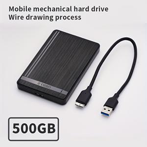 TEMU USB 3.0 휴대용 하드 드라이브, 500GB/320GB 외장 스토리지, 고용량 250GB 기계식 HDD – 휴대폰 및 컴퓨터용, 파일 복사 및 비즈니스 사용에 이상적, 휴대용 저장 드라이브,USB 드라이브 저장소