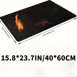 TEMU 60*40/48*30/23.6*15.8 인치 바베큐 그릴 매트 - 양면 방화 방지 보호자, 야외 바베큐, 실내 벽난로 및 벽난로에 적합 - 내구성 있는 유리 섬유 플라스틱, 청소가 용이, 바베큐 액세서리 | 방화 방지 그릴 매트, 바베큐 액세서리