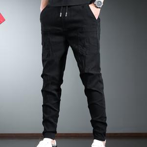 TEMU 남성용 슬림핏 퀵드라이 팬츠 - 스트레치 애슬레틱 트라우저, 아이스 슬리키 섬유 소재, 짐/러닝/캐주얼용 드로스트링 허리 밴딩, 올시즌 블랙 포멀 & 데일리 바지, 워크아웃 레깅스, 활동적인 라이프스타일 패션 하렘 팬츠, 통기성 원단