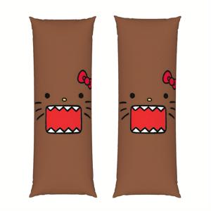 TEMU ZLIENSZUS Domo-kun 바디 베개 커버 - 빨간 리본이 달린 귀여운 만화 캐릭터, 지퍼가 달린 긴 베개 커버, 기계 세척 가능한 폴리에스터, 현대적인 침실 장식에 완벽, 장식 베개 커버