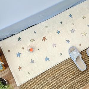 TEMU 1개, 창의적인 별 무늬 직사각형 플러시 카펫, 거실 및 침실 장식용 카펫, 10mm 부드럽고 푹신한 두께, 세탁기 사용 가능 및 청소 용이, 축제 분위기 장식용 카펫, 문 및 욕실 사용 가능