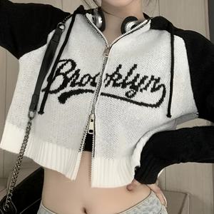 TEMU 여성용 하이스트레치 후드 자켓 - 아메리칸 레트로 캐주얼 롱 슬리브 H라인 실루엣 단색 가을 아우터웨어