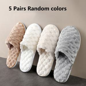 TEMU 5켤레 플러시 시리즈 슬리퍼, 호텔 및 홈스테이 슬리퍼, 일회용 슬리퍼, 따뜻한 슬리퍼, 여행용 휴대용 슬리퍼, 거북이 플러시 슬리퍼, 홈화, 실내 슬리퍼, 커플 슬리퍼, 가족 휴일 선물에 적합