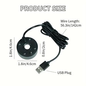 TEMU USB 컬러풀 어항 안개기 – 할로윈 미스트 메이커, 수족관 및 실내 분수용, 연못 안개기 및 수경재배 가습기 가능, 홈 호러하우스 장식에 이상적